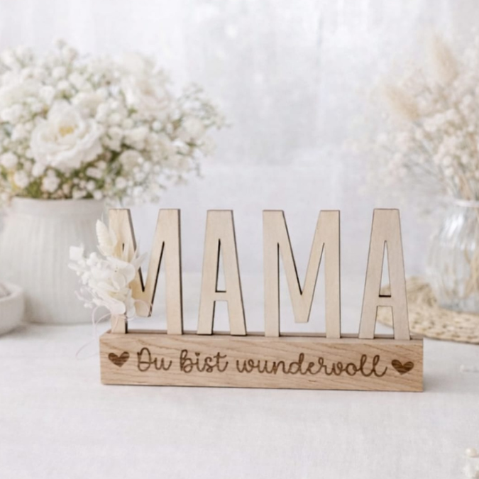 SVG Laserdatei Klötzchenschrift Mama Floral Muttertag Klötzchendatei Easy Sticks SVG Datei Mami – Bild 13