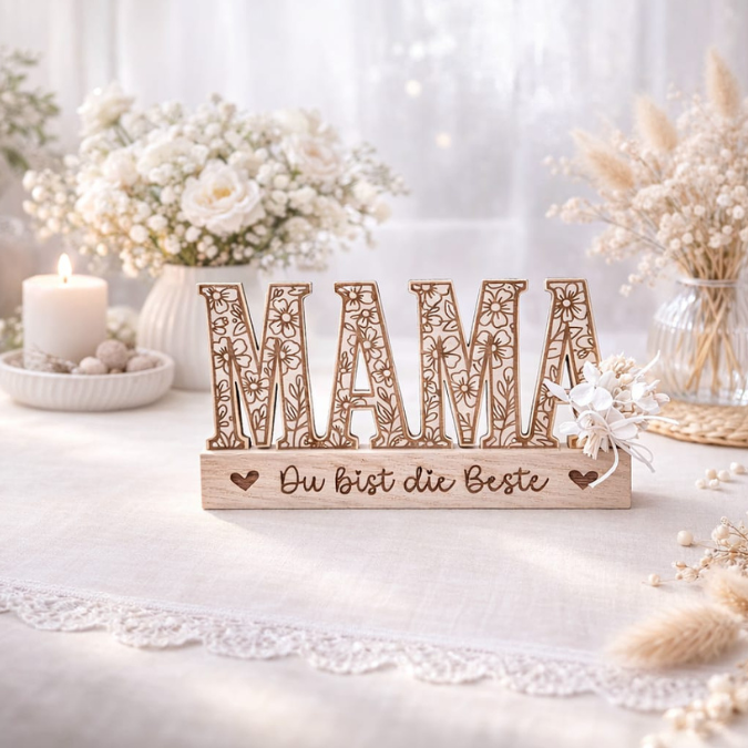 SVG Laserdatei Klötzchenschrift Mama Floral Muttertag Klötzchendatei Easy Sticks SVG Datei Mami – Bild 14