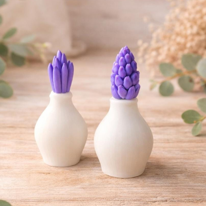 STL 3D Druck Datei Frühling 2er Set Hyazinthen mit Blättern und Blüten skalierbar Frühlingsdeko Ostern 3D-Datei 3D-Druck Vorlage Osterdeko – Bild 3