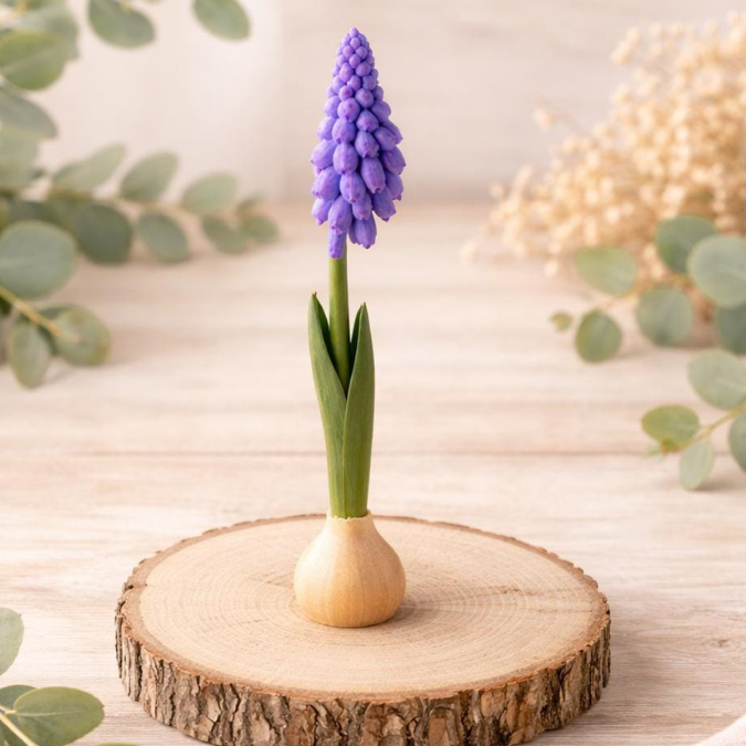 Hyazinthe 3MF 3D Druck Datei für Bambu Frühling Traubenhyazinthe Frühlingsdeko 3D-Datei 3D-Druck Vorlage Frühlingsblumen Blumenzwiebel
