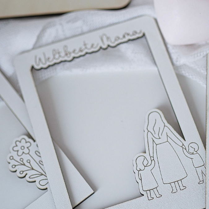 SVG Laserdatei 6 Designs Bilderrahmen Muttertag Mama mit Ständer für 3mm und 4mm Holz Beste Mama Mutter Mami Familie SVG Datei – Bild 10