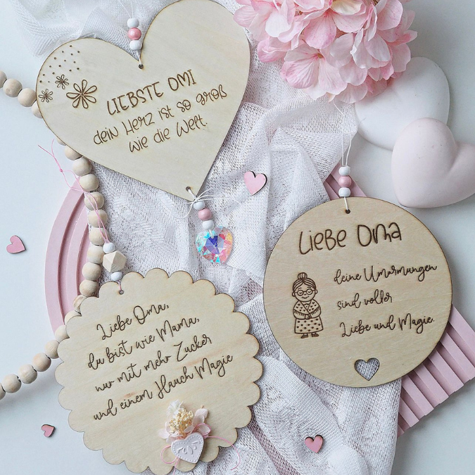 SVG Laserdatei Holzscheiben 3er Set Oma Großmutter Beste Omi Muttertag Familie Geschenkidee Oma SVG Datei – Bild 6