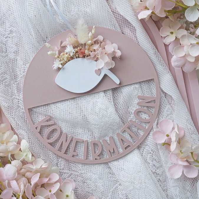 STL 3D Druck Datei Konfirmation Kranz mit Fisch zum füllen mit Blumen Kirche 3D-Druck Datei Glaube Liebe Hoffnung Geschenk 3D-Druck