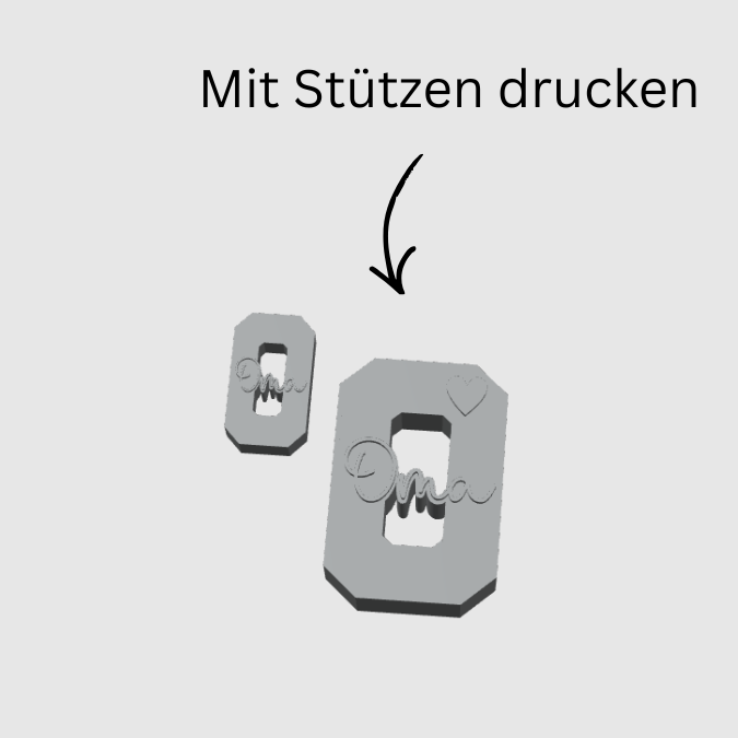 STL 3D Druck Datei Muttertag Buchstabe Statement Aufsteller O Oma 2er Set mit öffnung für Reagenzglas Blumen oder Kerze 3D-Datei – Bild 2