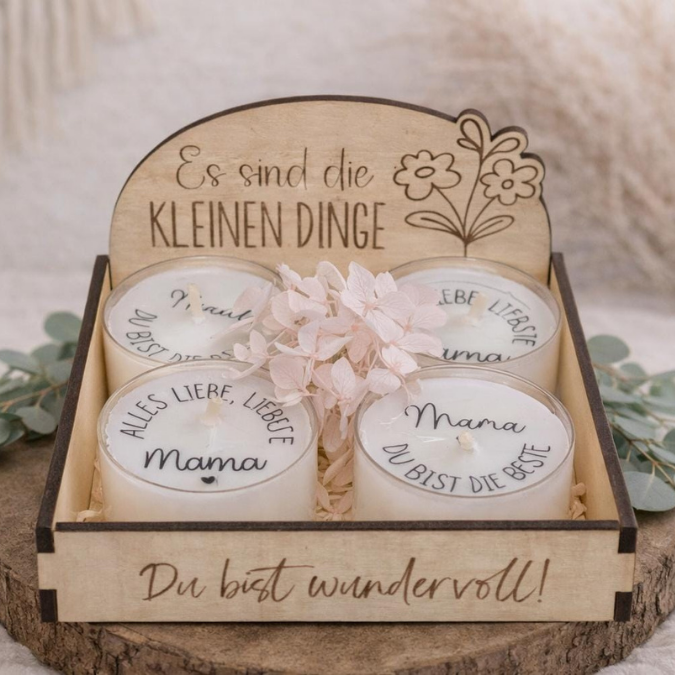 SVG Laserdatei Box für 4 Teelichter Muttertag Oma Beste Freundin Mama Beste Mama Geschenk zum Muttertag Großmutter Geschenkidee SVG Datei – Bild 11
