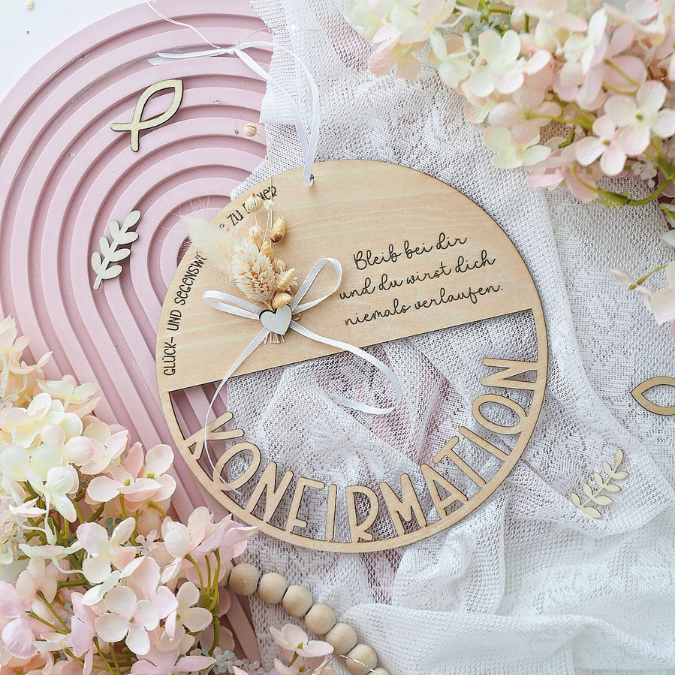 SVG Laserdatei 6er Set Kränze für Kommunion Konfirmation Firmung Geldgeschenk mit Fisch zum füllen mit Blumen oder Geldgeschenk SVG-Datei – Bild 13