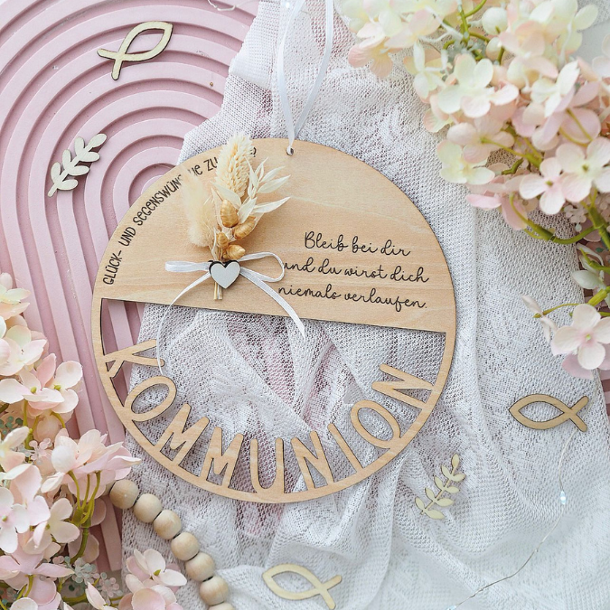 SVG Laserdatei 6er Set Kränze für Kommunion Konfirmation Firmung Geldgeschenk mit Fisch zum füllen mit Blumen oder Geldgeschenk SVG-Datei – Bild 6