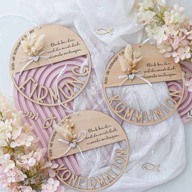 SVG Laserdatei 6er Set Kränze für Kommunion Konfirmation Firmung Geldgeschenk mit Fisch zum füllen mit Blumen oder Geldgeschenk SVG-Datei – Bild 9