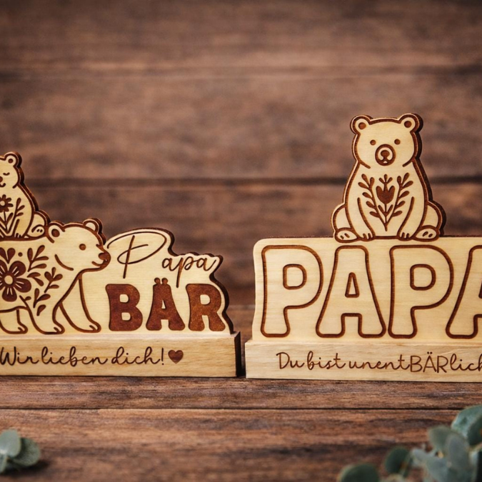 SVG Datei Vatertag Bären Klötzchen Datei Geschenkidee für Papa Mann SVG Laserdatei Lasercut Männergeschenk Mann Vater Easy sticks Papabär – Bild 12