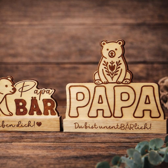 SVG Datei Vatertag Bären Klötzchen Datei Geschenkidee für Papa Mann SVG Laserdatei Lasercut Männergeschenk Mann Vater Easy sticks Papabär – Bild 11