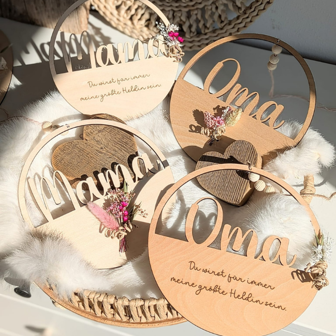 SVG Laserdatei 4Designs Kränze Mama Oma für trockenblumen Beste Mama Geschenk zum Muttertag Großmutter Mutterliebe SVG Datei – Bild 3