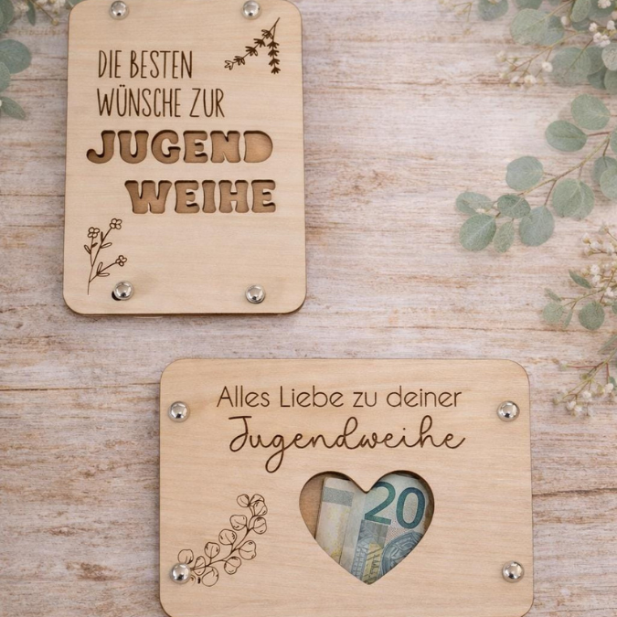 SVG Laserdatei Geldgeschenk Verpackung für Geld 8 Designs Jugendweihe Gutscheinkarten SVG-Datei Geldkarten Glückwunsch Geldverpackung – Bild 14