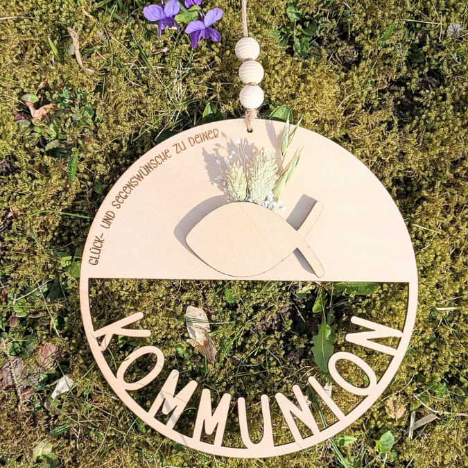 SVG Laserdatei 6er Set Kränze für Kommunion Konfirmation Firmung Geldgeschenk mit Fisch zum füllen mit Blumen oder Geldgeschenk SVG-Datei – Bild 18