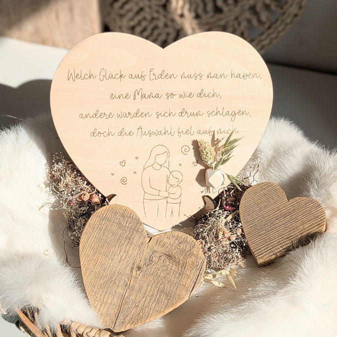 SVG Laserdatei Herz mit Gedicht zum Muttertag Mama mit Ständer für 3mm und 4mm Holz Trockenblumen Beste Mama Mutter Mami Familie SVG Datei – Bild 14