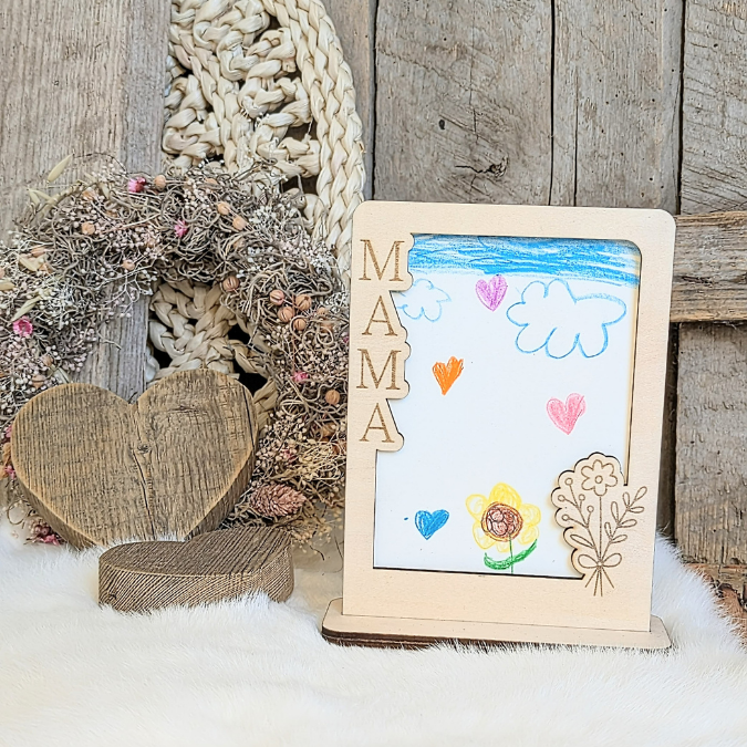 SVG Laserdatei 6 Designs Bilderrahmen Muttertag Mama mit Ständer für 3mm und 4mm Holz Beste Mama Mutter Mami Familie SVG Datei – Bild 29