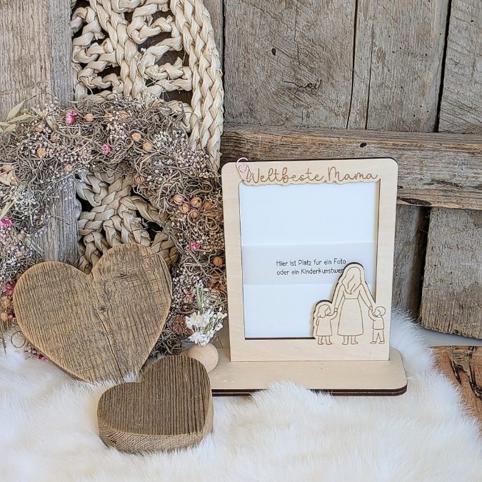 SVG Laserdatei 6 Designs Bilderrahmen Muttertag Mama mit Ständer für 3mm und 4mm Holz Beste Mama Mutter Mami Familie SVG Datei – Bild 32