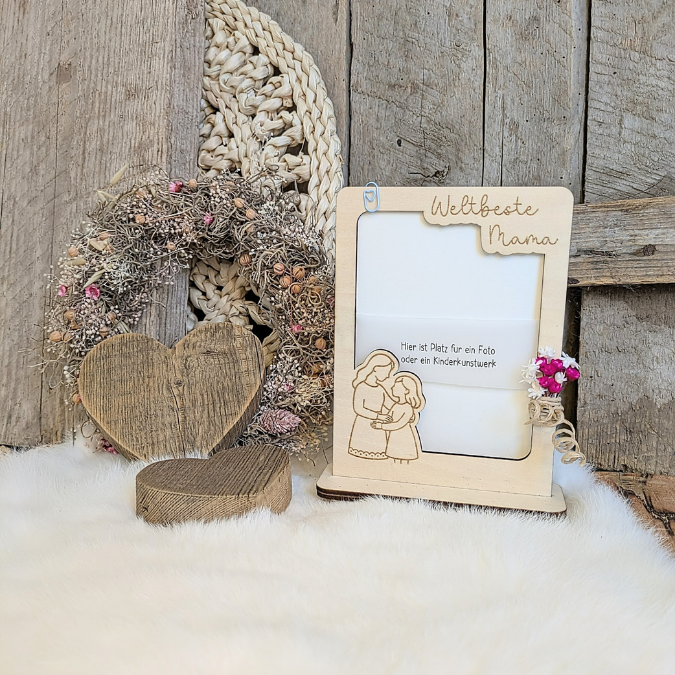 SVG Laserdatei 6 Designs Bilderrahmen Muttertag Mama mit Ständer für 3mm und 4mm Holz Beste Mama Mutter Mami Familie SVG Datei – Bild 28