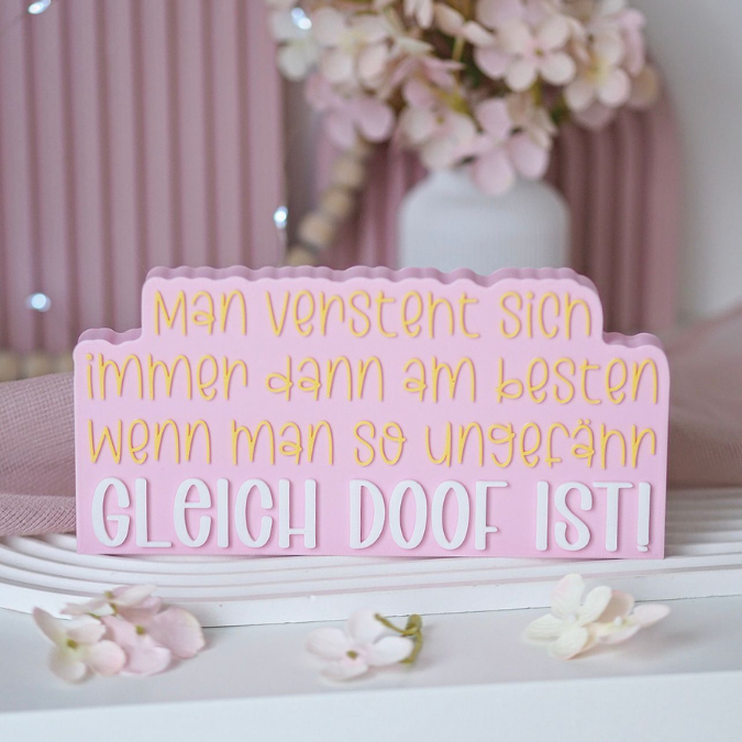 STL 3D Druck Datei Aufsteller Schriftzug Statement Freundschaft gleich doof Freunde Freundinnen 3D-Druck Datei Quote Spruch positiv – Bild 4