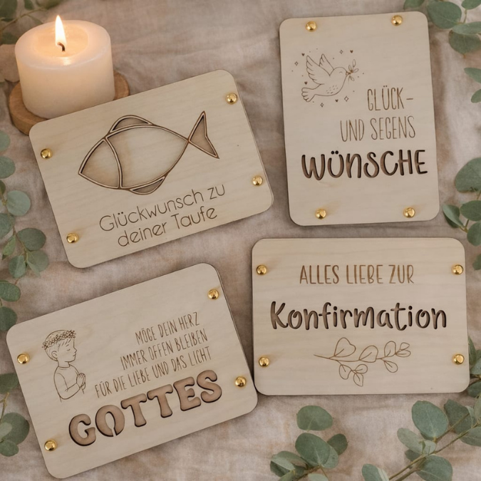 SVG Laserdatei Geldgeschenk Verpackung für Geld 8 Designs Kirchlich Taufe Konfirmation Kommunion Gutscheinkarten SVG-Datei Geldkarten – Bild 4