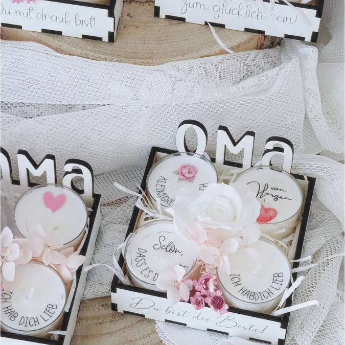 SVG Laserdatei Box für 4 Teelichter Muttertag Oma Beste Freundin Mama Beste Mama Geschenk zum Muttertag Großmutter Geschenkidee SVG Datei – Bild 34