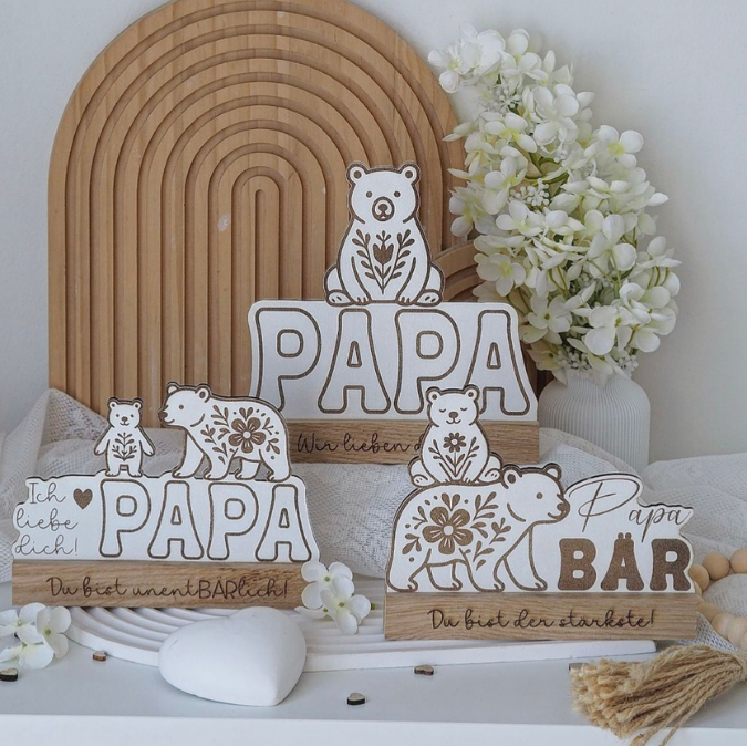 SVG Datei Vatertag Bären Klötzchen Datei Geschenkidee für Papa Mann SVG Laserdatei Lasercut Männergeschenk Mann Vater Easy sticks Papabär – Bild 13