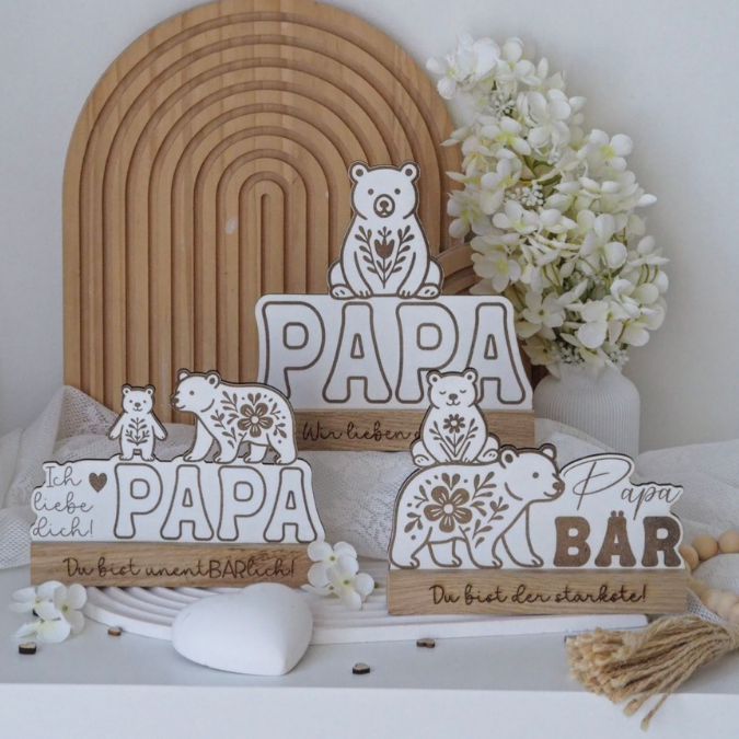SVG Datei Vatertag Bären Klötzchen Datei Geschenkidee für Papa Mann SVG Laserdatei Lasercut Männergeschenk Mann Vater Easy sticks Papabär – Bild 14