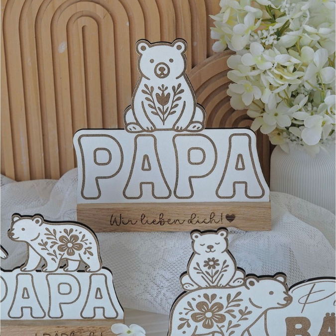 SVG Datei Vatertag Bären Klötzchen Datei Geschenkidee für Papa Mann SVG Laserdatei Lasercut Männergeschenk Mann Vater Easy sticks Papabär – Bild 15