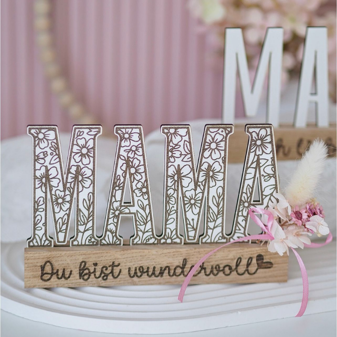 SVG Laserdatei Klötzchenschrift Mama Floral Muttertag Klötzchendatei Easy Sticks SVG Datei Mami – Bild 20