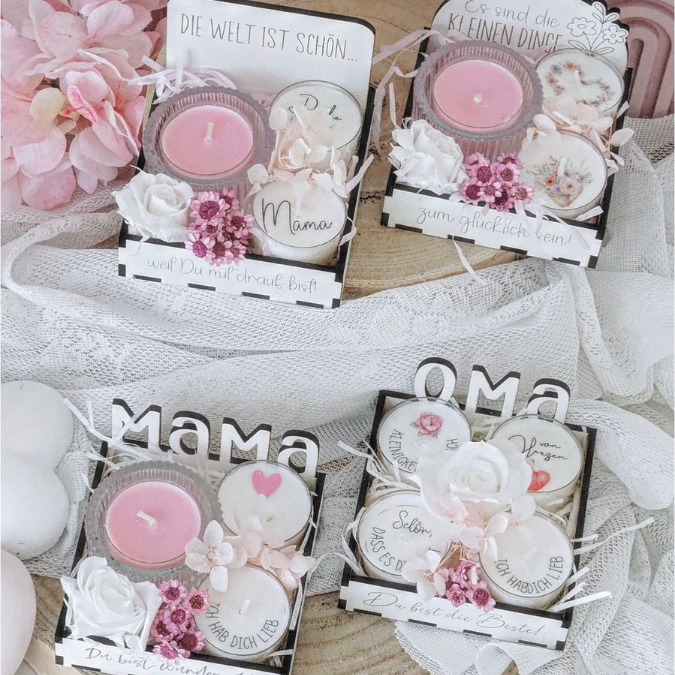 SVG Laserdatei Box für 4 Teelichter Muttertag Oma Beste Freundin Mama Beste Mama Geschenk zum Muttertag Großmutter Geschenkidee SVG Datei – Bild 30