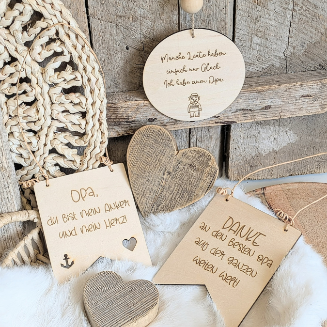 SVG Laserdatei Holzscheibe Wimpel 3er Set Opa Großvater Bester Opi Vatertag Familie Geschenkidee Großeltern SVG Datei Männer Mann UrOpa – Bild 17