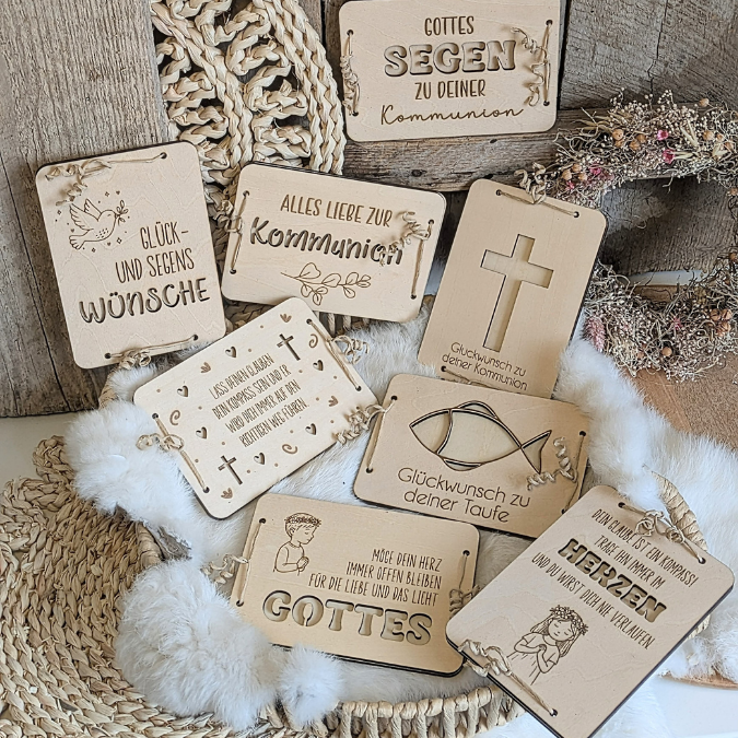 SVG Laserdatei Geldgeschenk Verpackung für Geld 8 Designs Kirchlich Taufe Konfirmation Kommunion Gutscheinkarten SVG-Datei Geldkarten – Bild 3
