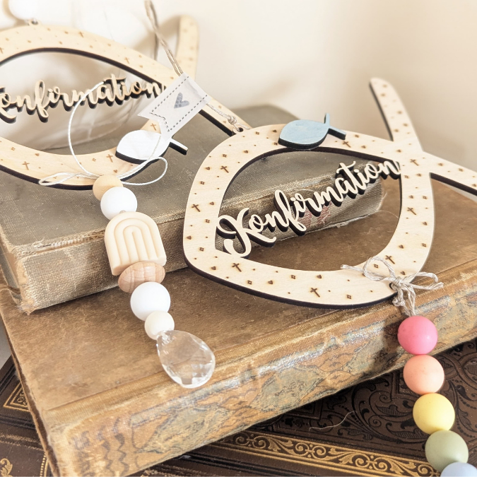 SVG Laserdatei Fisch Kränze 9 Designs inkl Sonnenfänger Konfirmation Kommunion Firmung Taufe Anhänger Kirche SVG-Datei personalisierbar – Bild 26