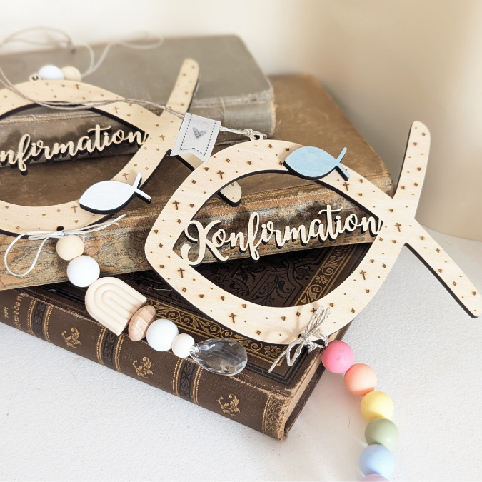 SVG Laserdatei Fisch Kränze 9 Designs inkl Sonnenfänger Konfirmation Kommunion Firmung Taufe Anhänger Kirche SVG-Datei personalisierbar – Bild 24