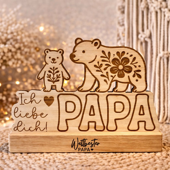 SVG Datei Vatertag Bären Klötzchen Datei Geschenkidee für Papa Mann SVG Laserdatei Lasercut Männergeschenk Mann Vater Easy sticks Papabär – Bild 18