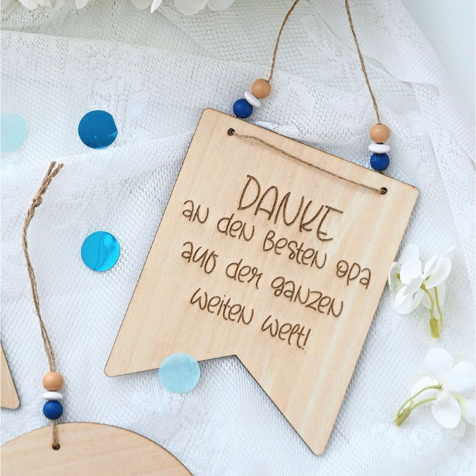 SVG Laserdatei Holzscheibe Wimpel 3er Set Opa Großvater Bester Opi Vatertag Familie Geschenkidee Großeltern SVG Datei Männer Mann UrOpa – Bild 12