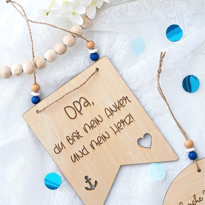 SVG Laserdatei Holzscheibe Wimpel 3er Set Opa Großvater Bester Opi Vatertag Familie Geschenkidee Großeltern SVG Datei Männer Mann UrOpa – Bild 14