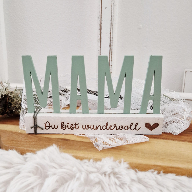 SVG Laserdatei Klötzchenschrift Mama Floral Muttertag Klötzchendatei Easy Sticks SVG Datei Mami – Bild 16