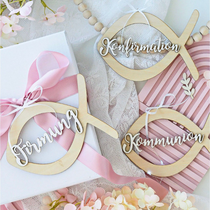 SVG Laserdatei Fisch Kränze 9 Designs inkl Sonnenfänger Konfirmation Kommunion Firmung Taufe Anhänger Kirche SVG-Datei personalisierbar – Bild 8