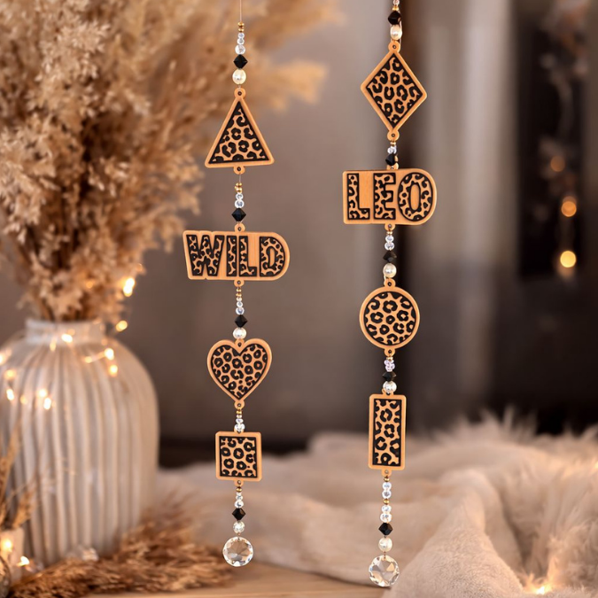 STL 3D Druck Datei 8 Designs Sonnenfänger Leo Leopard Sommer Wild Geometrische Formen Geschenkanhänger 3D-Druck Datei – Bild 4