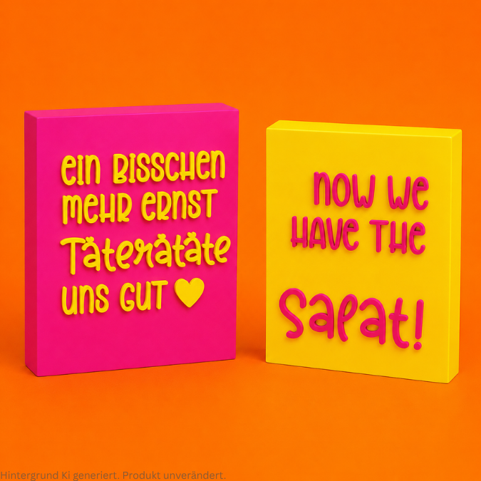 STL 3D Druck Datei 4er Set Aufsteller Schild Statements Lustig Büro Sarkasmus Witzig Quotes Humor 3D-Druck Datei – Bild 3