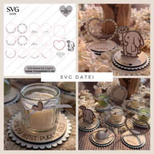 SVG Laserdatei Geschenkscheiben für Kleinigkeiten neutral Mama Oma Muttertag SVG-Datei inkl Stecker 3mm 4mm