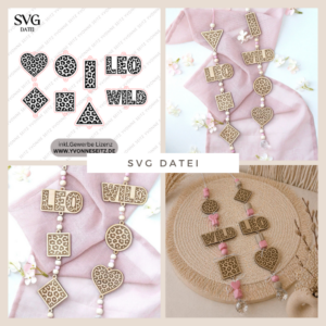 SVG Laserdatei Leo Sonnenfänger 8 Motive Anhänger Leopard Wild Leoliebe Gute Laune Sommer Sonne SVG Datei