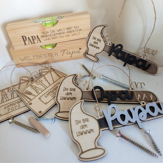 SVG Laser Datei Hammer Werkzeugkasten zum aufhängen Männer Geschenkidee für Papa Vatertag Opa Mann Lasercut Männergeschenk Vater Werkstatt – Bild 5