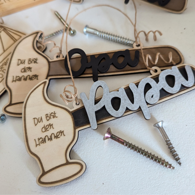 SVG Laser Datei Hammer Werkzeugkasten zum aufhängen Männer Geschenkidee für Papa Vatertag Opa Mann Lasercut Männergeschenk Vater Werkstatt – Bild 6