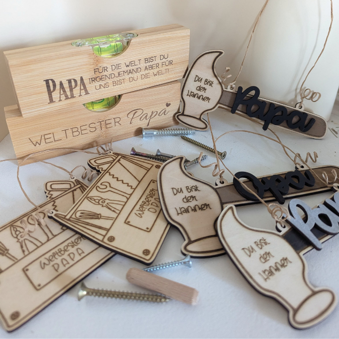 SVG Laser Datei Hammer Werkzeugkasten zum aufhängen Männer Geschenkidee für Papa Vatertag Opa Mann Lasercut Männergeschenk Vater Werkstatt – Bild 8