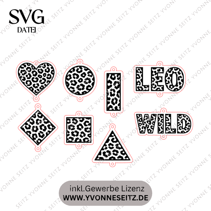 SVG Laserdatei Leo Sonnenfänger 8 Motive Anhänger Leopard Wild Leoliebe Gute Laune Sommer Sonne SVG Datei – Bild 2