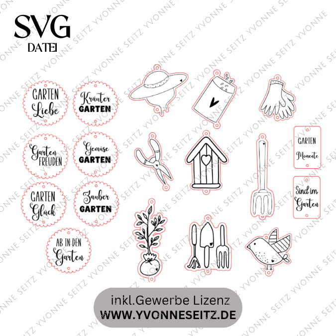 SVG Laserdatei Garten Sonnenfänger 18 Designs Sonnenfänger Anhänger Outdoor Blumen Pflanzen Gemüse Gute Laune Sommer Sonne SVG Datei – Bild 2