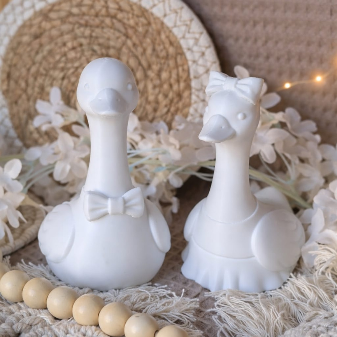 STL 3D Druck Datei 2er Set Gänse Gans Gänserich 3D-Druck Datei Deko Frühling Sommer Gänseliebe Gänsedame Garten Outdoor