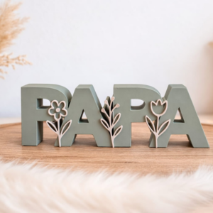 STL 3D Druck Datei 6 verschiedene Designs Papa Schriftzug 3D-Datei Vatertag Weltbester Vater wir lieben dich Blumen Bester Papa