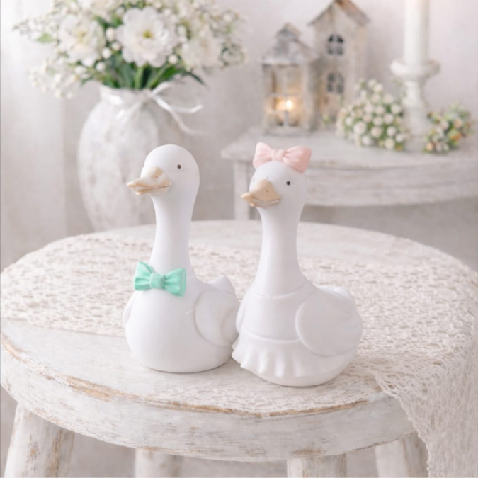 STL 3D Druck Datei 2er Set Gänse Gans Gänserich 3D-Druck Datei Deko Frühling Sommer Gänseliebe Gänsedame Garten Outdoor – Bild 3